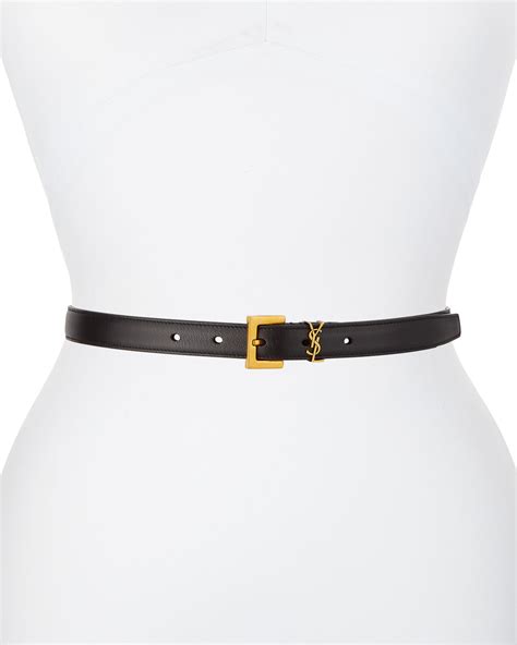 authentic ysl mens belt|saint laurent monogram leather belt.